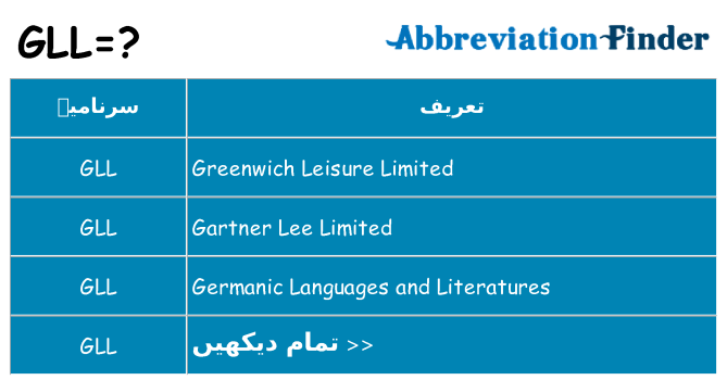 کیا gll کھڑا کرتا ہے کے لئے