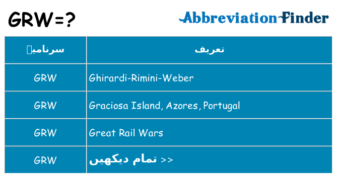 کیا grw کھڑا کرتا ہے کے لئے