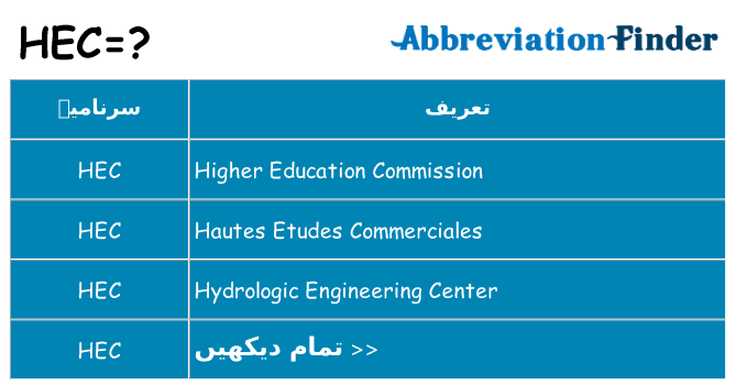 کیا hec کھڑا کرتا ہے کے لئے