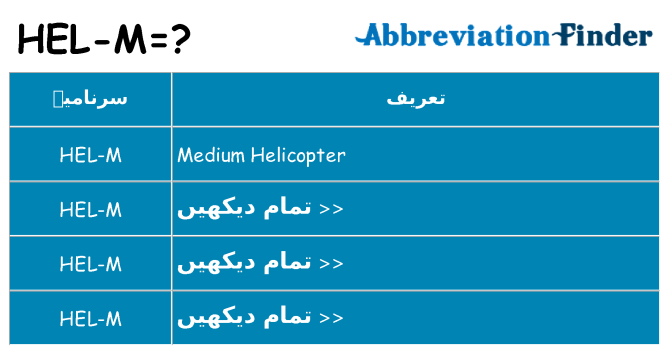 کیا hel-m کھڑا کرتا ہے کے لئے