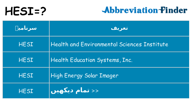 کیا hesi کھڑا کرتا ہے کے لئے