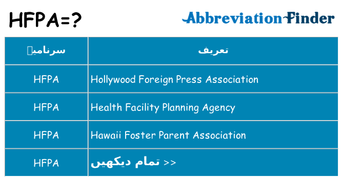 کیا hfpa کھڑا کرتا ہے کے لئے