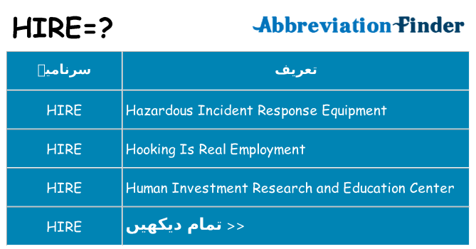 کیا hire کھڑا کرتا ہے کے لئے