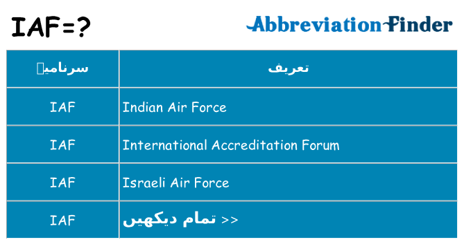 کیا iaf کھڑا کرتا ہے کے لئے