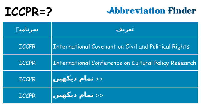 کیا iccpr کھڑا کرتا ہے کے لئے