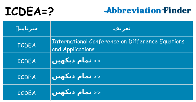 کیا icdea کھڑا کرتا ہے کے لئے