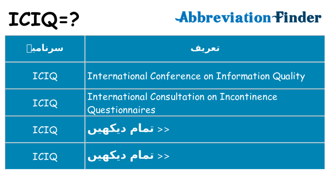 کیا iciq کھڑا کرتا ہے کے لئے