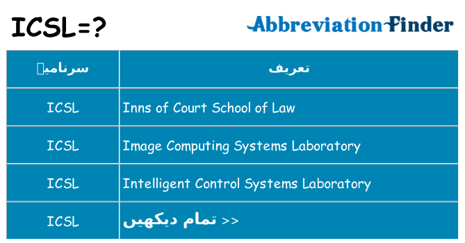 کیا icsl کھڑا کرتا ہے کے لئے
