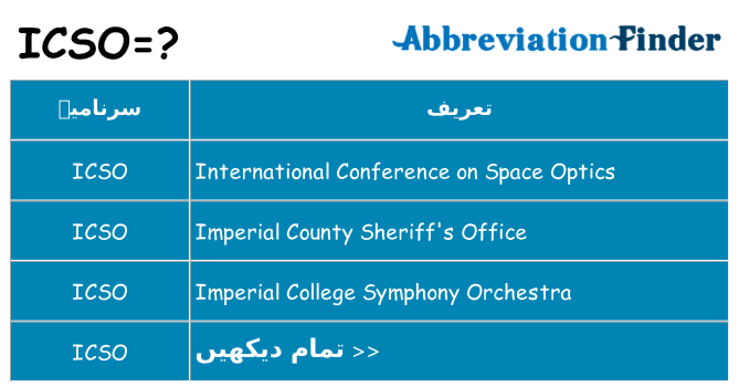 کیا icso کھڑا کرتا ہے کے لئے