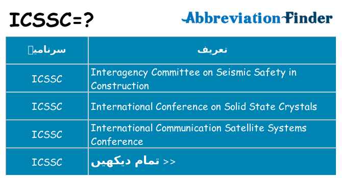 کیا icssc کھڑا کرتا ہے کے لئے