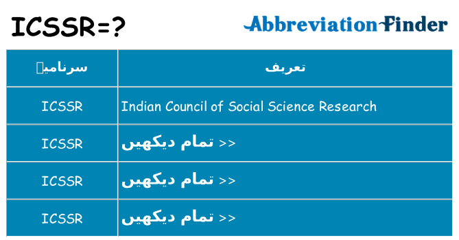 کیا icssr کھڑا کرتا ہے کے لئے