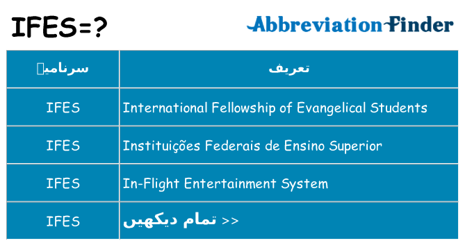 کیا ifes کھڑا کرتا ہے کے لئے