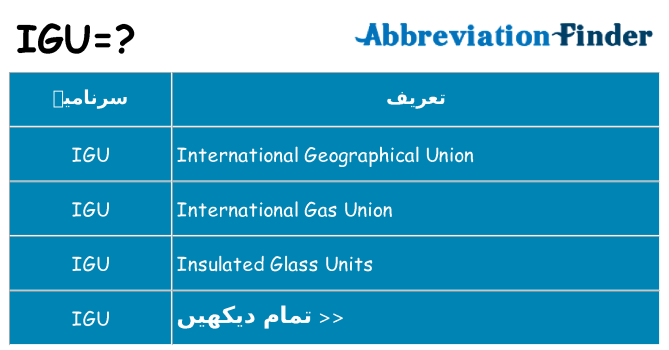 کیا igu کھڑا کرتا ہے کے لئے