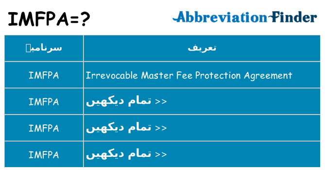 کیا imfpa کھڑا کرتا ہے کے لئے