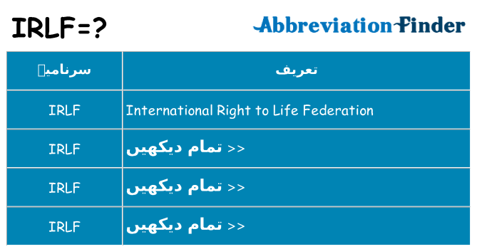 کیا irlf کھڑا کرتا ہے کے لئے
