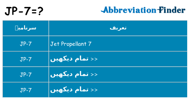 کیا jp-7 کھڑا کرتا ہے کے لئے