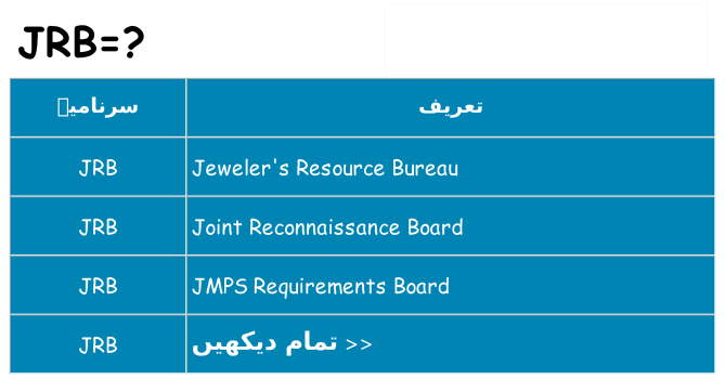 کیا jrb کھڑا کرتا ہے کے لئے