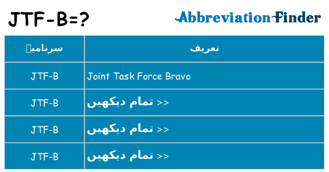 کیا jtf-b کھڑا کرتا ہے کے لئے