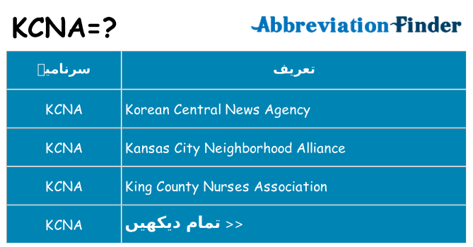 کیا kcna کھڑا کرتا ہے کے لئے