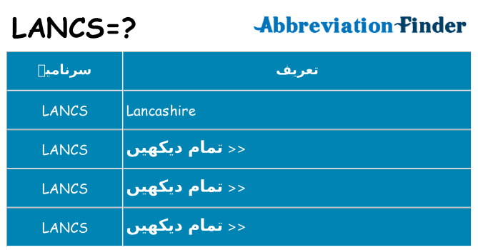 کیا lancs کھڑا کرتا ہے کے لئے
