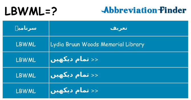 کیا lbwml کھڑا کرتا ہے کے لئے