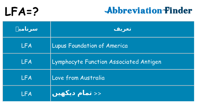 کیا lfa کھڑا کرتا ہے کے لئے