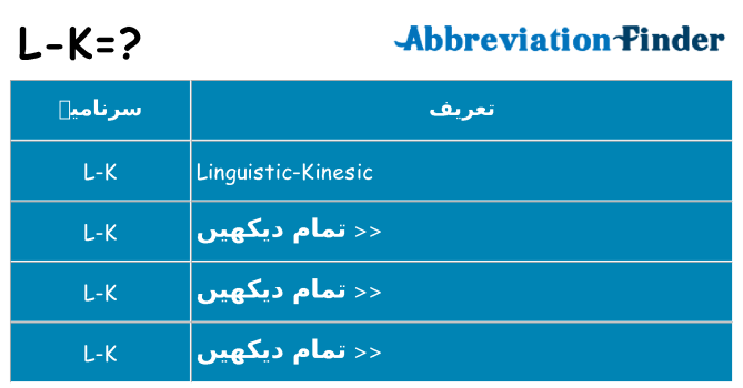 کیا l-k کھڑا کرتا ہے کے لئے
