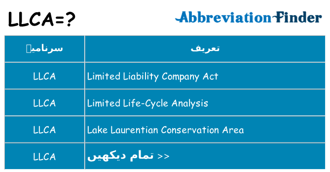 کیا llca کھڑا کرتا ہے کے لئے