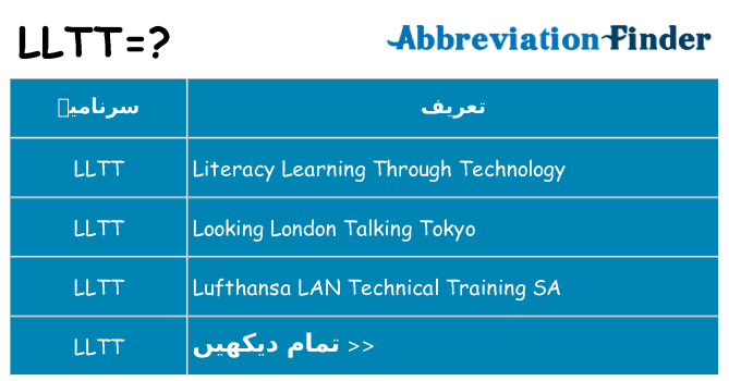 کیا lltt کھڑا کرتا ہے کے لئے
