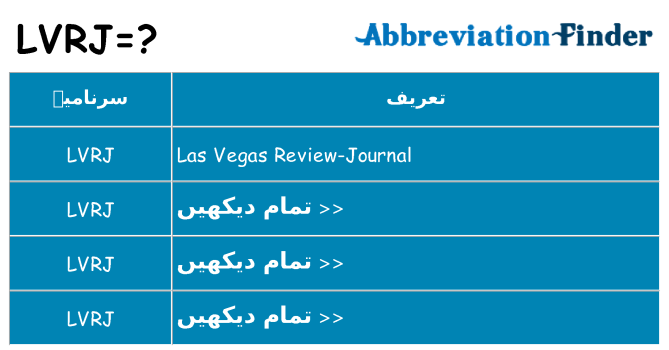 کیا lvrj کھڑا کرتا ہے کے لئے