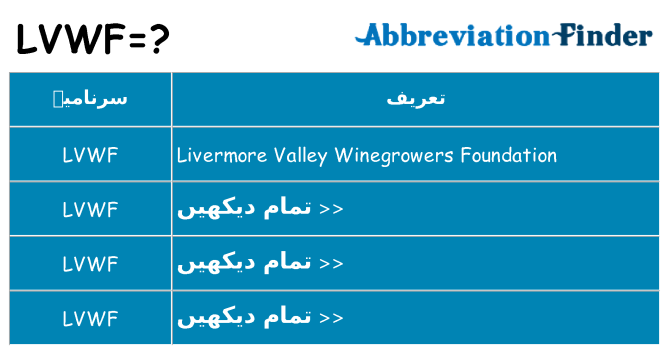 کیا lvwf کھڑا کرتا ہے کے لئے
