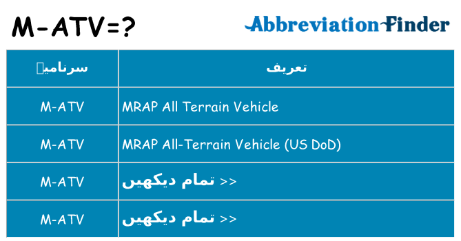 کیا m-atv کھڑا کرتا ہے کے لئے