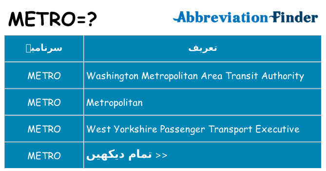 کیا metro کھڑا کرتا ہے کے لئے