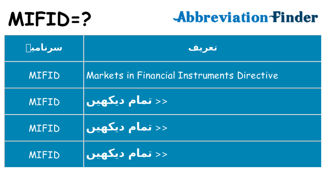 کیا mifid کھڑا کرتا ہے کے لئے