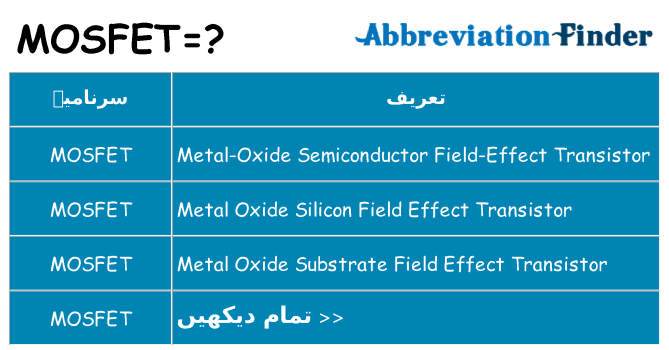 کیا mosfet کھڑا کرتا ہے کے لئے
