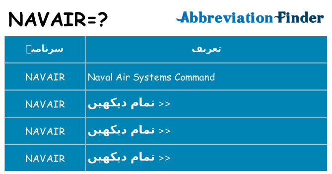 کیا navair کھڑا کرتا ہے کے لئے