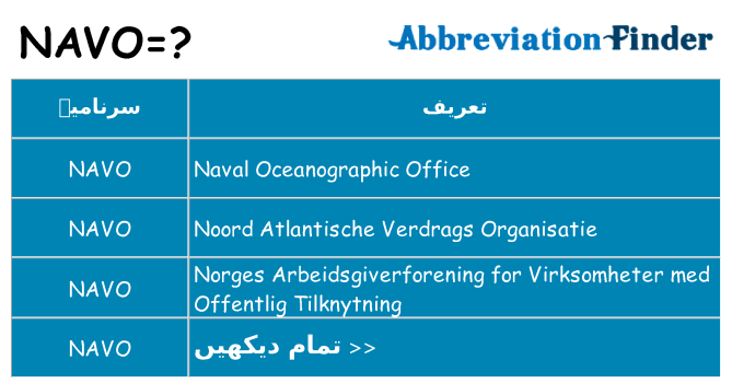کیا navo کھڑا کرتا ہے کے لئے