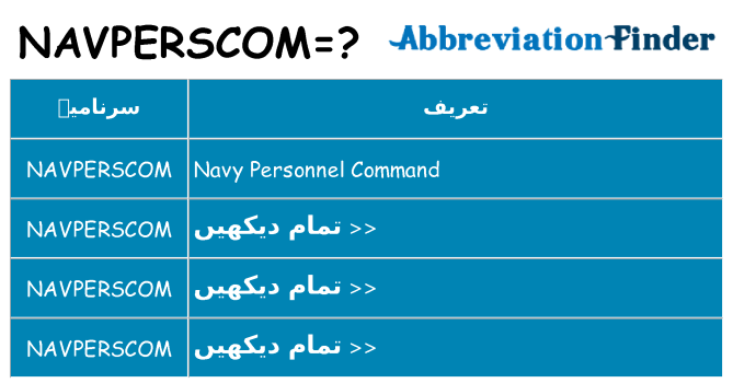 کیا navperscom کھڑا کرتا ہے کے لئے