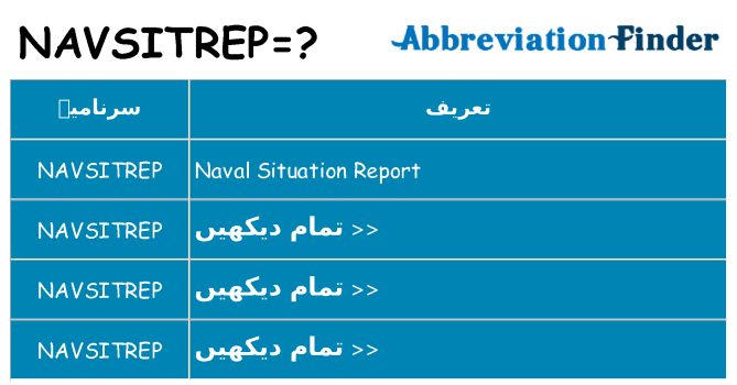 کیا navsitrep کھڑا کرتا ہے کے لئے
