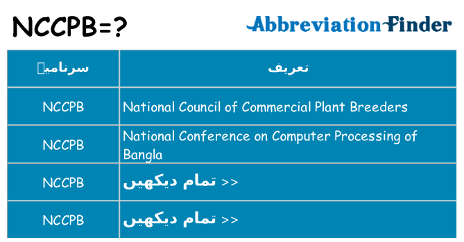 کیا nccpb کھڑا کرتا ہے کے لئے