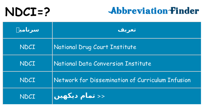 کیا ndci کھڑا کرتا ہے کے لئے