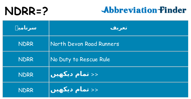 کیا ndrr کھڑا کرتا ہے کے لئے