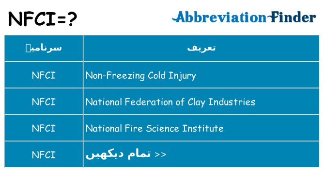 کیا nfci کھڑا کرتا ہے کے لئے