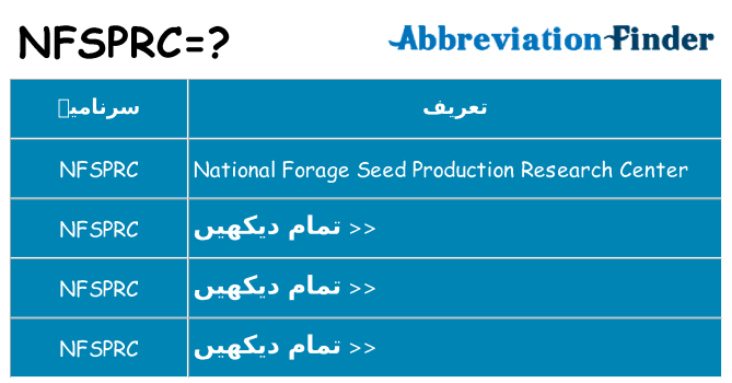 کیا nfsprc کھڑا کرتا ہے کے لئے