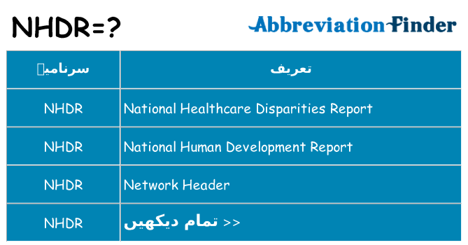 کیا nhdr کھڑا کرتا ہے کے لئے