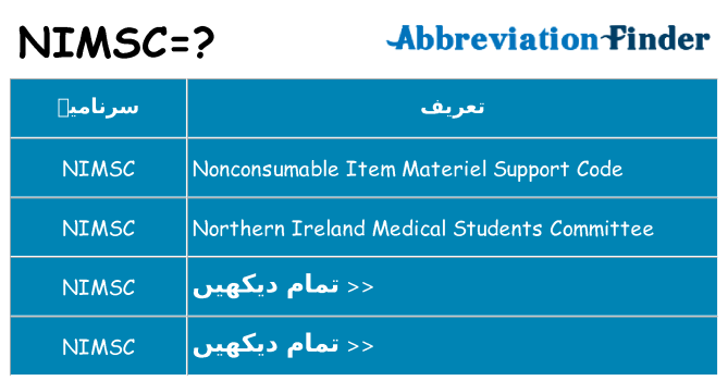 کیا nimsc کھڑا کرتا ہے کے لئے