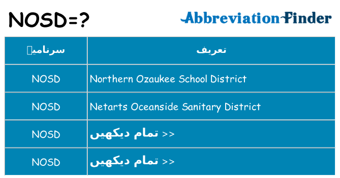 کیا nosd کھڑا کرتا ہے کے لئے