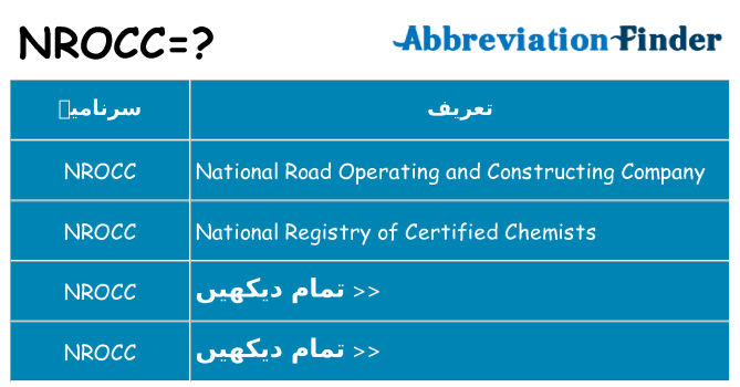 کیا nrocc کھڑا کرتا ہے کے لئے