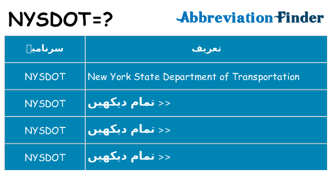 کیا nysdot کھڑا کرتا ہے کے لئے
