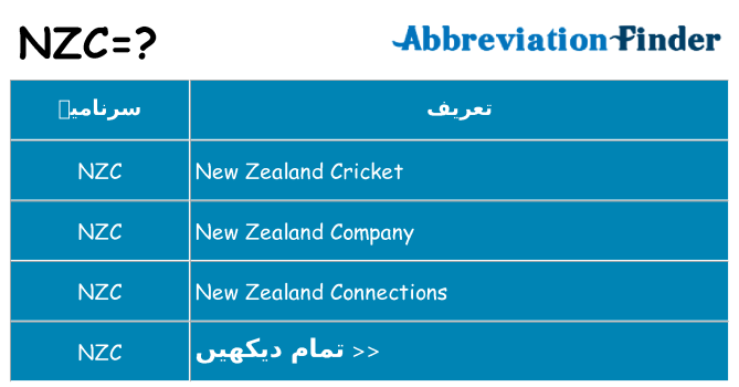 کیا nzc کھڑا کرتا ہے کے لئے